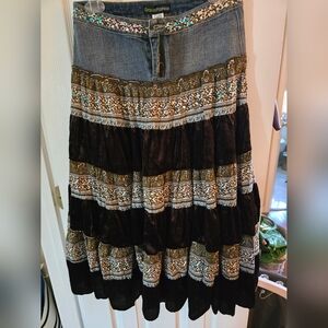 Gracia Fashion Boho Denim Skirt